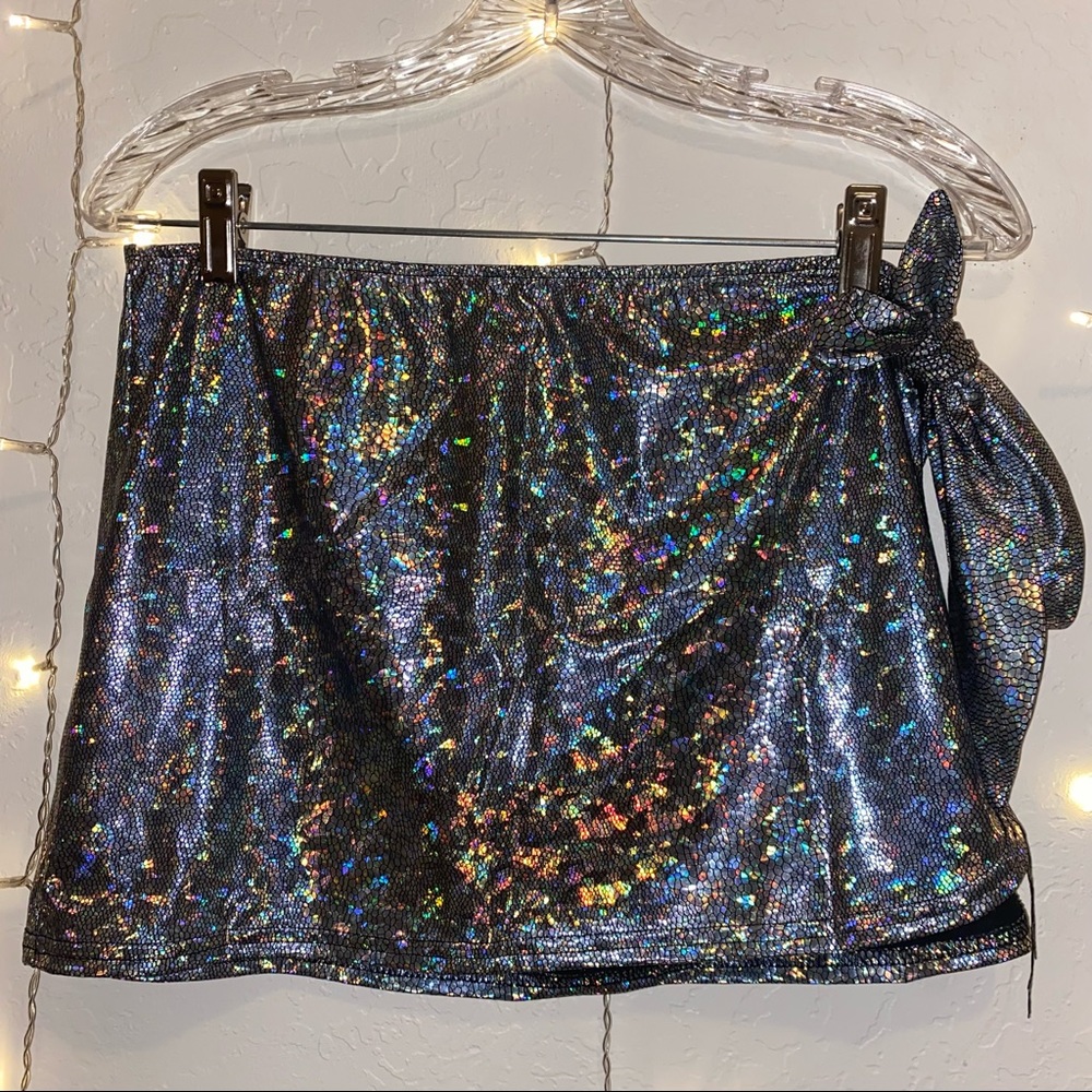 NWT Dolls Kill Club Exx Holographic Skirt and Bottoms
